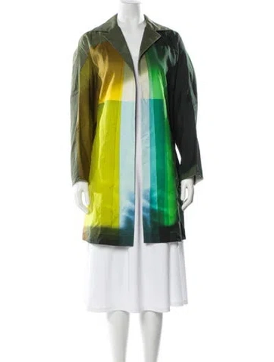 Pre-owned Akris Colorblock Pattern Jacket In Green
