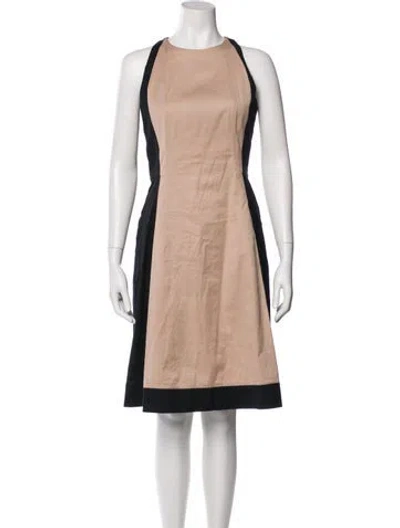 Pre-owned Akris Colorblock Pattern Knee-length Dress In Black