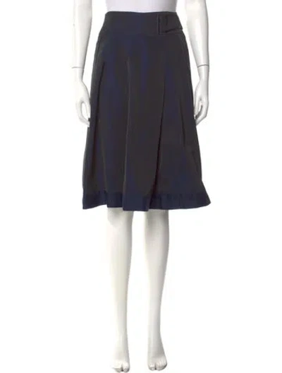 Pre-owned Akris Colorblock Pattern Knee-length Skirt In Blue