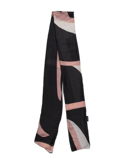 Pre-owned Akris Colorblock Pattern Scarf In Blue