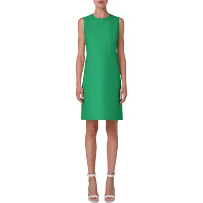 Akris Cotton & Silk Blend Sleeveless Sheath Dress In Green
