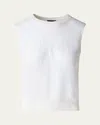 Akris Cotton-blend Jacquard Trapeze Rayonnant Knit Top In Ecru
