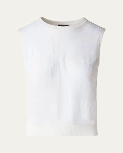 Akris Cotton-blend Jacquard Trapeze Rayonnant Knit Top In Ecru