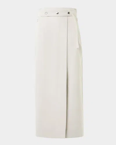 AKRIS COTTON-LINEN WRAP SKIRT