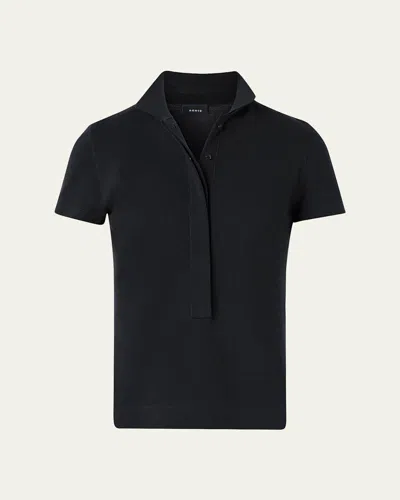 Akris Cotton Pique Short-sleeve Polo Shirt In Black
