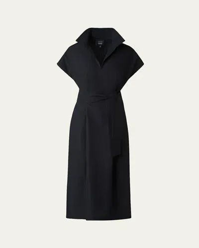 Akris Cotton Poplin Midi Shirtdress In Black