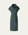 Akris Cotton Poplin Midi Shirtdress In Pine Green