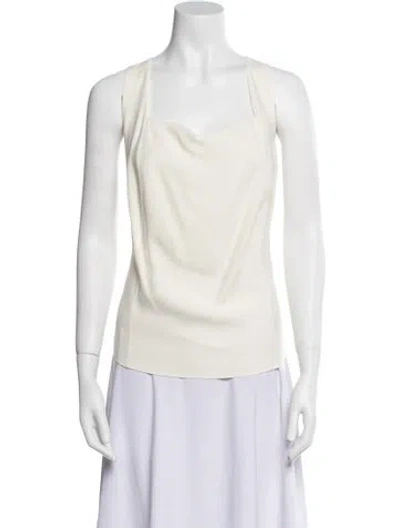 Pre-owned Akris Cowl Neck Sleeveless Top In Neutral