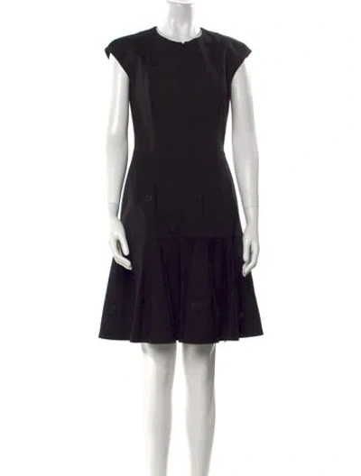 Pre-owned Akris Crew Neck Knee-length Dress In Black
