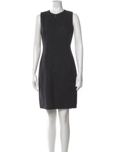 Pre-owned Akris Crew Neck Knee-length Dress In Black