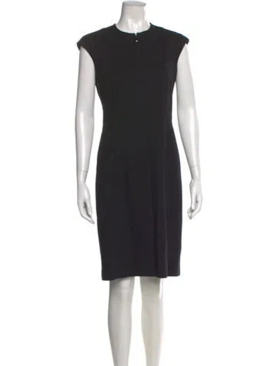 Pre-owned Akris Crew Neck Knee-length Dress In Black