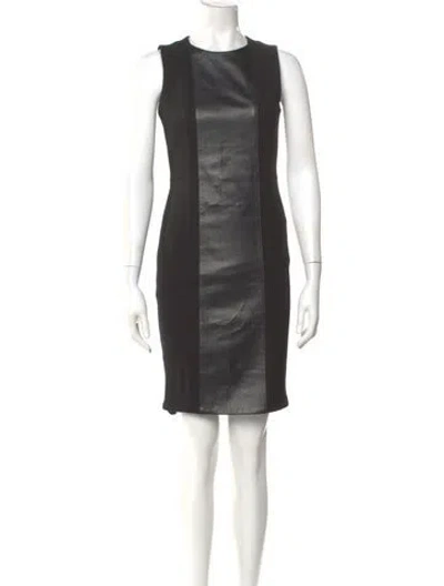 Pre-owned Akris Crew Neck Knee-length Dress In Black