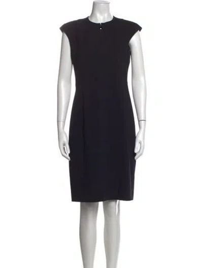 Pre-owned Akris Crew Neck Knee-length Dress In Black