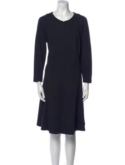 Pre-owned Akris Crew Neck Knee-length Dress In Blue