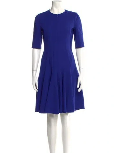 Pre-owned Akris Crew Neck Knee-length Dress In Blue