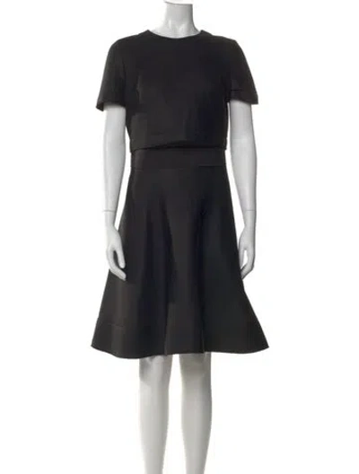 Pre-owned Akris Crew Neck Knee-length Dress In Blue
