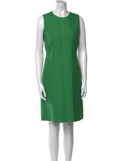Pre-owned Akris Crew Neck Knee-length Dress In Green