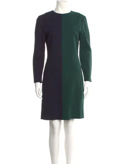 Pre-owned Akris Crew Neck Knee-length Dress In Green