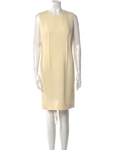 Pre-owned Akris Crew Neck Knee-length Dress In Neutral