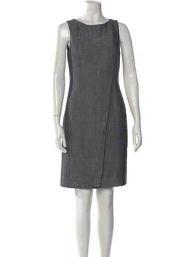 Pre-owned Akris Crew Neck Knee-length Dress In Neutral