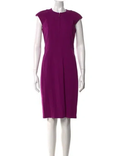 Pre-owned Akris Crew Neck Knee-length Dress In Purple