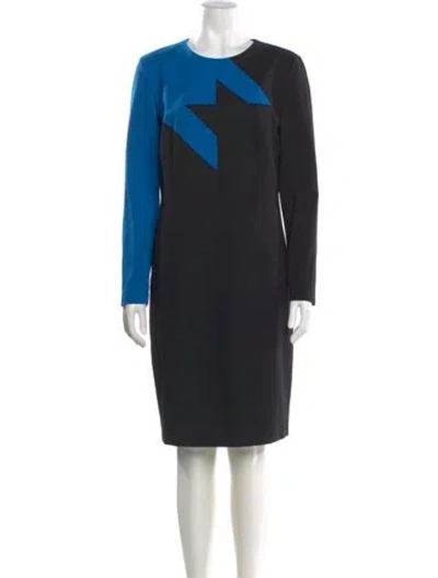 Pre-owned Akris Crew Neck Knee-length Dress W/ Tags In Black