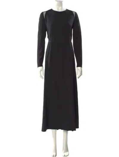 Pre-owned Akris Crew Neck Long Dress In Black
