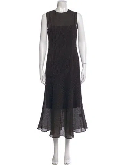 Pre-owned Akris Crew Neck Long Dress In Blue