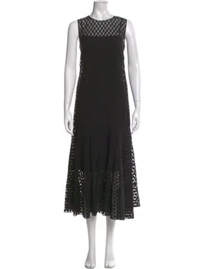 Pre-owned Akris Crew Neck Long Dress In Gray