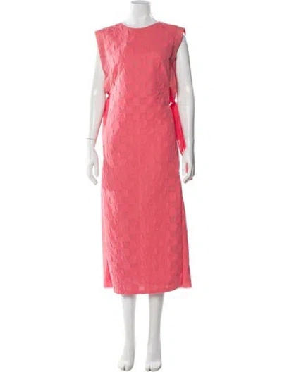 Pre-owned Akris Crew Neck Long Dress In Pink