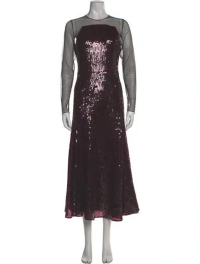 Pre-owned Akris Crew Neck Long Dress In Purple