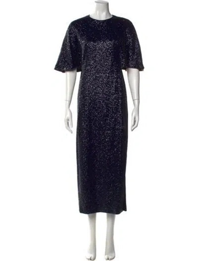Pre-owned Akris Crew Neck Long Dress W/ Tags In Black