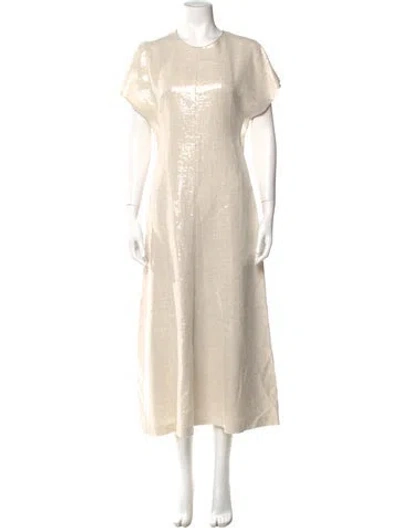 Pre-owned Akris Crew Neck Long Dress W/ Tags In Neutral