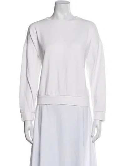 Pre-owned Akris Crew Neck Long Sleeve Sweatshirt In White