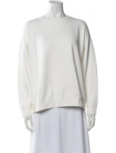 Pre-owned Akris Crew Neck Long Sleeve Sweatshirt In White