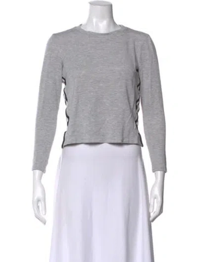 Pre-owned Akris Crew Neck Long Sleeve Top In Gray