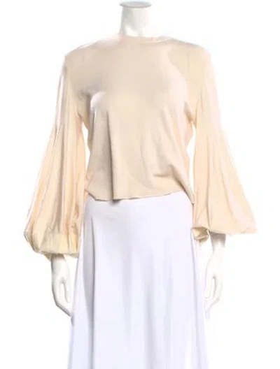 Pre-owned Akris Crew Neck Long Sleeve Top In Neutral