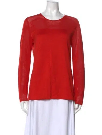 Pre-owned Akris Crew Neck Long Sleeve Top W/ Tags In Orange