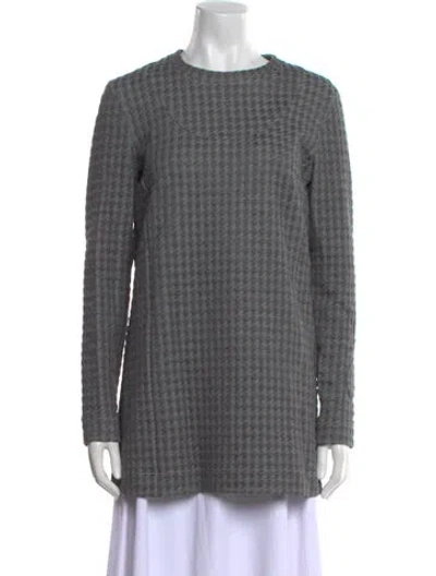Pre-owned Akris Crew Neck Long Sleeve Tunic In Gray
