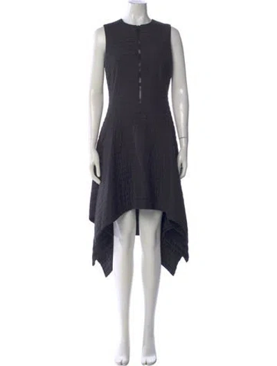 Pre-owned Akris Crew Neck Midi Length Dress In Blue