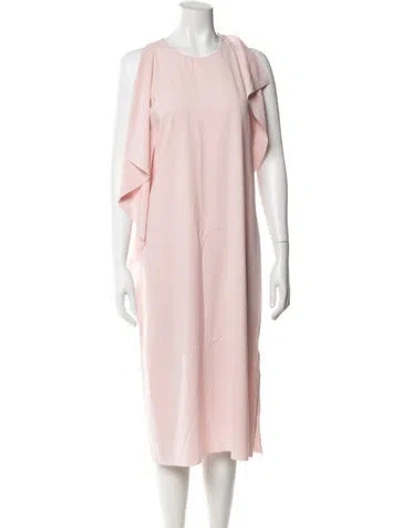 Pre-owned Akris Crew Neck Midi Length Dress In Pink