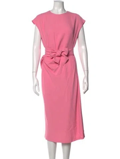 Pre-owned Akris Crew Neck Midi Length Dress W/ Tags In Pink