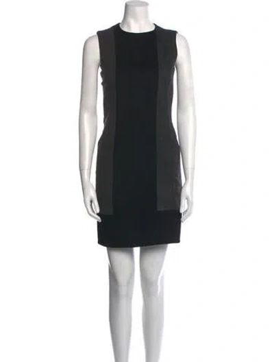Pre-owned Akris Crew Neck Mini Dress In Black