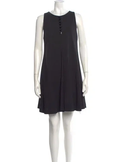 Pre-owned Akris Crew Neck Mini Dress In Black