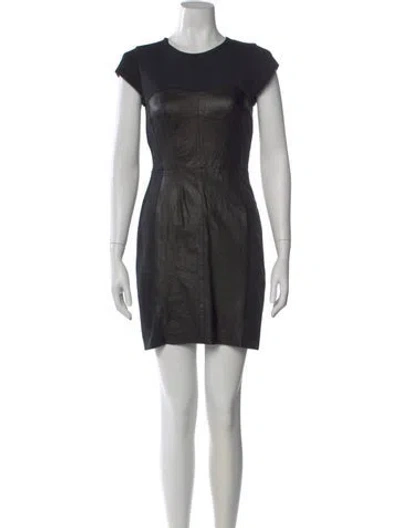 Pre-owned Akris Crew Neck Mini Dress In Black