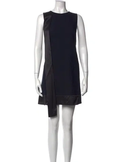 Pre-owned Akris Crew Neck Mini Dress In Black