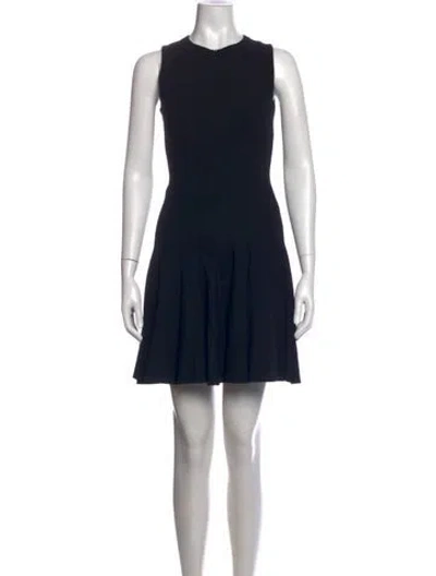 Pre-owned Akris Crew Neck Mini Dress In Black