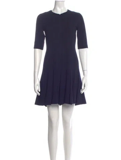 Pre-owned Akris Crew Neck Mini Dress In Blue