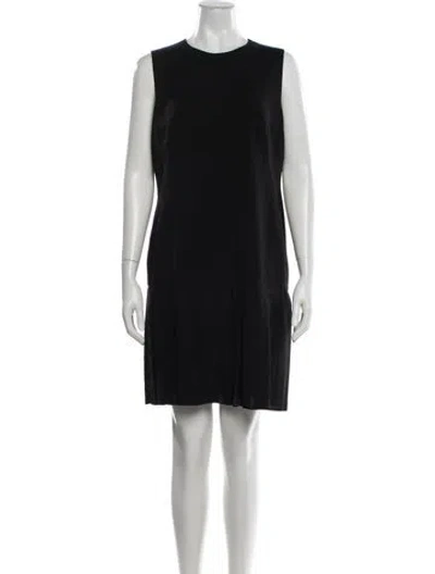 Pre-owned Akris Crew Neck Mini Dress In Blue