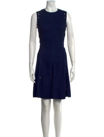 Pre-owned Akris Crew Neck Mini Dress In Blue